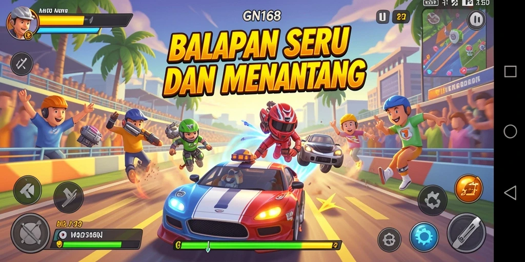 Gameplay balap yang seru dan mendebarkan di GN168.