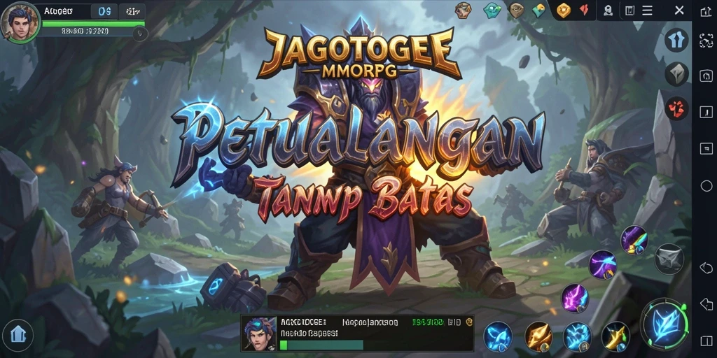 Screenshot gameplay JAGOTOGEL yang menampilkan pertempuran epik MMORPG.
