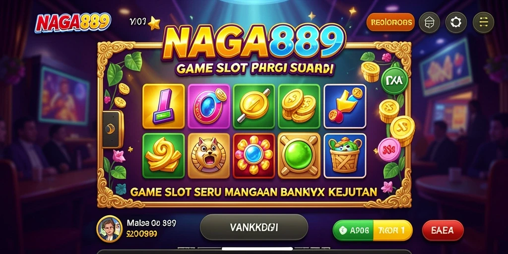Tampilan gameplay menarik dari NAGA889 saat memutar gulungan slot.