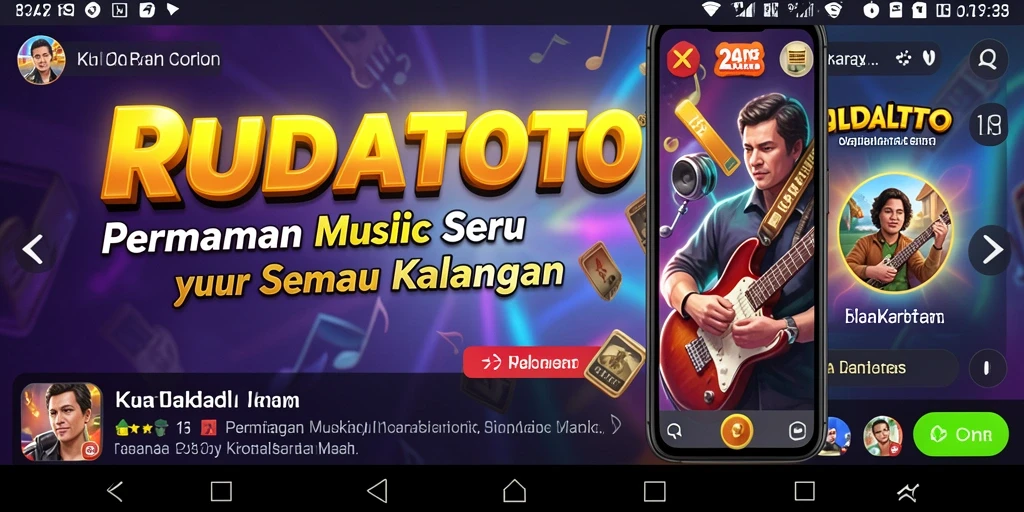 Tampilan screenshot RUDALTOTO menampilkan gameplay musik yang seru.
