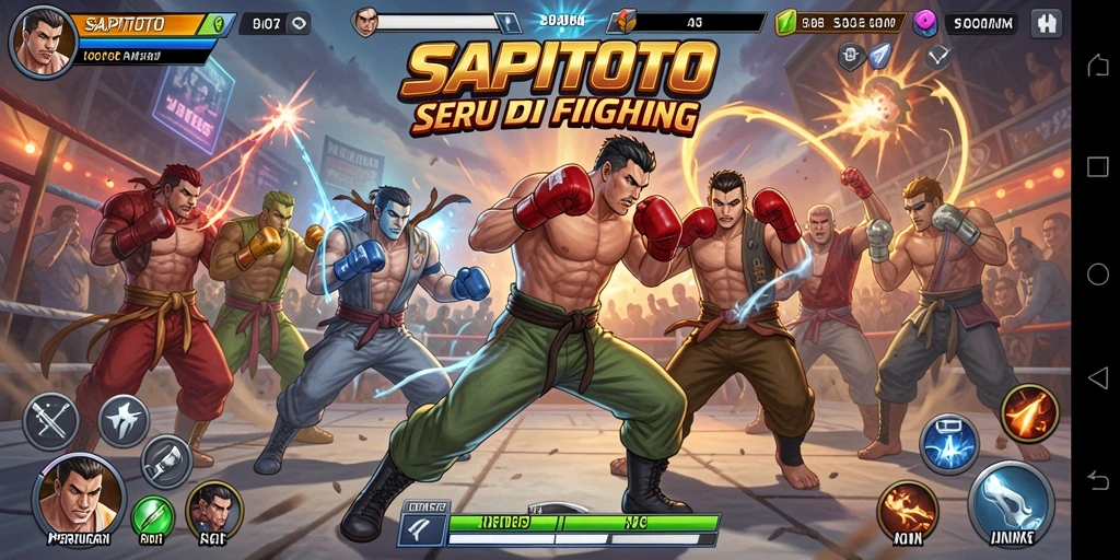 Tampilan aksi epik dalam gameplay SAPITOTO dengan pertarungan mendebarkan.