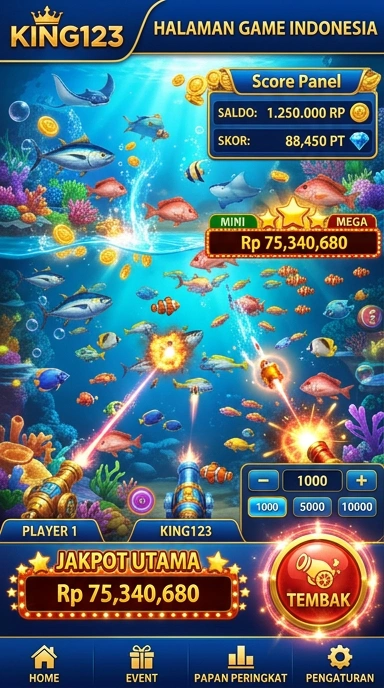 Tampilan antarmuka modern dari king123.